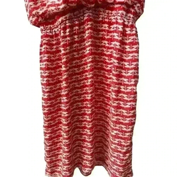 Taylor Dragonfly Print Dress Size 6 white and red color - Picture 9 of 14
